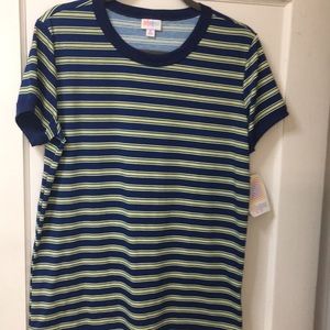 Nwt Lularoe liv med 70’s stripe blue and greenish